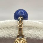 Vintage 14k Gold & Natural Lapis Lazuli Bead Necklace, 19" Estate Jewelry