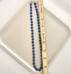 Vintage 14k Gold & Natural Lapis Lazuli Bead Necklace, 19" Estate Jewelry