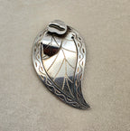 Vintage Guatemala 900 Silver Leaf Bookmark Handcrafted 1.75"
