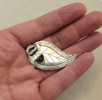 Vintage Guatemala 900 Silver Leaf Bookmark Handcrafted 1.75"