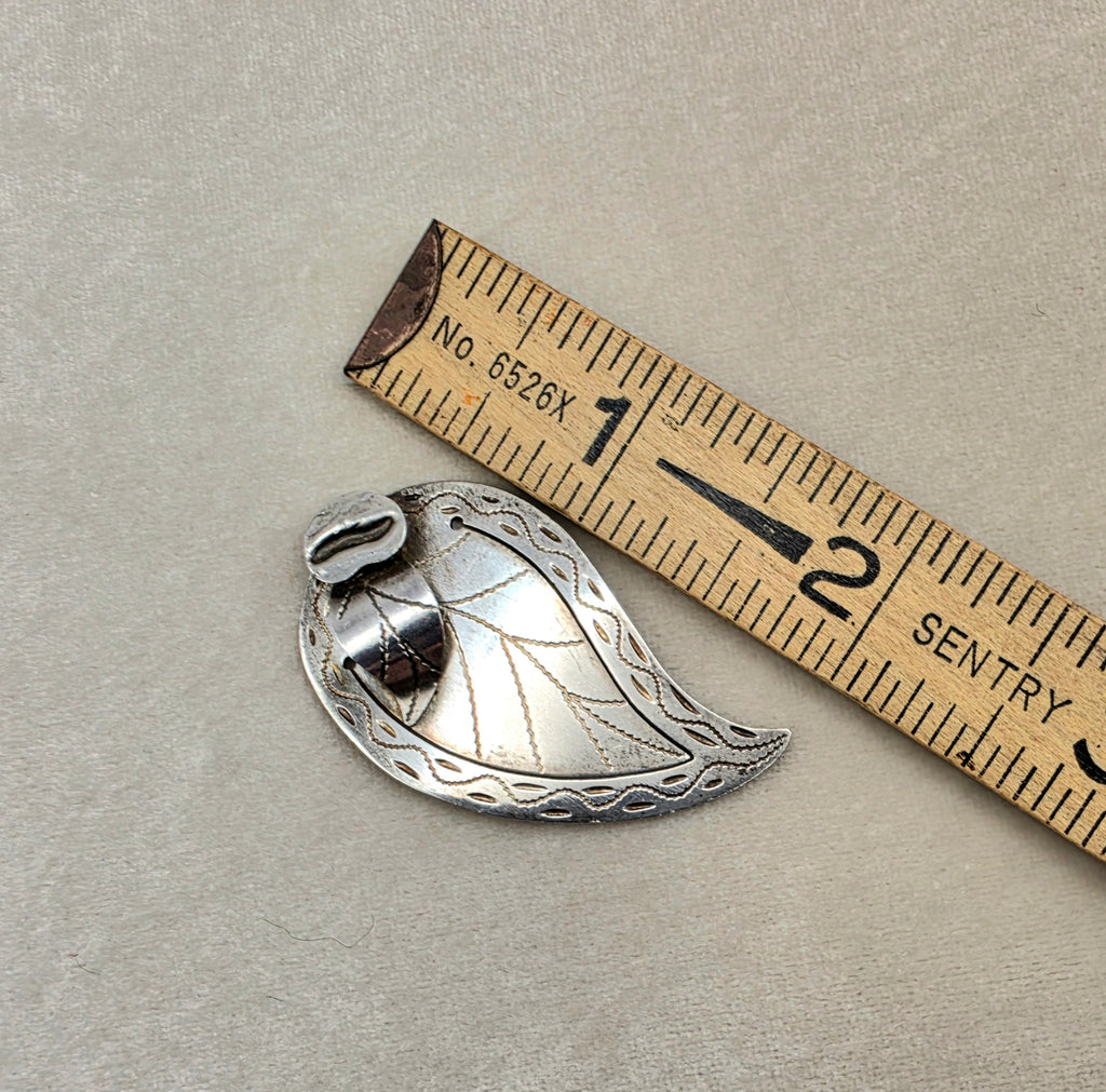 Vintage Guatemala 900 Silver Leaf Bookmark Handcrafted 1.75"