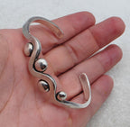 Vintage Modernist Sterling Silver Cuff Bracelet Heavy Sculptural Wave
