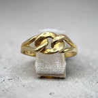 Vintage Italian 14K Gold Love Knot Ring,  Chain Link Style Size 5