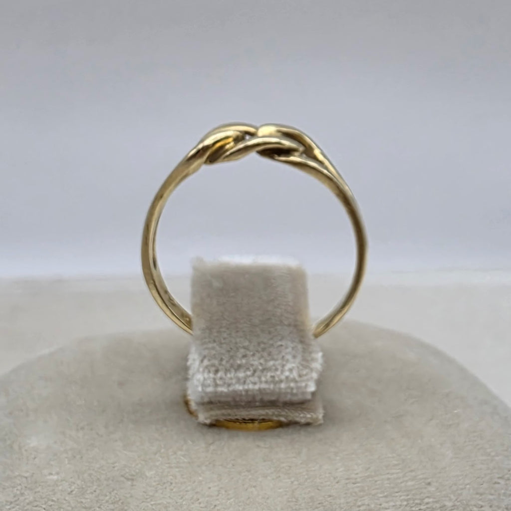 Vintage Italian 14K Gold Love Knot Ring,  Chain Link Style Size 5