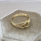 Vintage Italian 14K Gold Love Knot Ring,  Chain Link Style Size 5