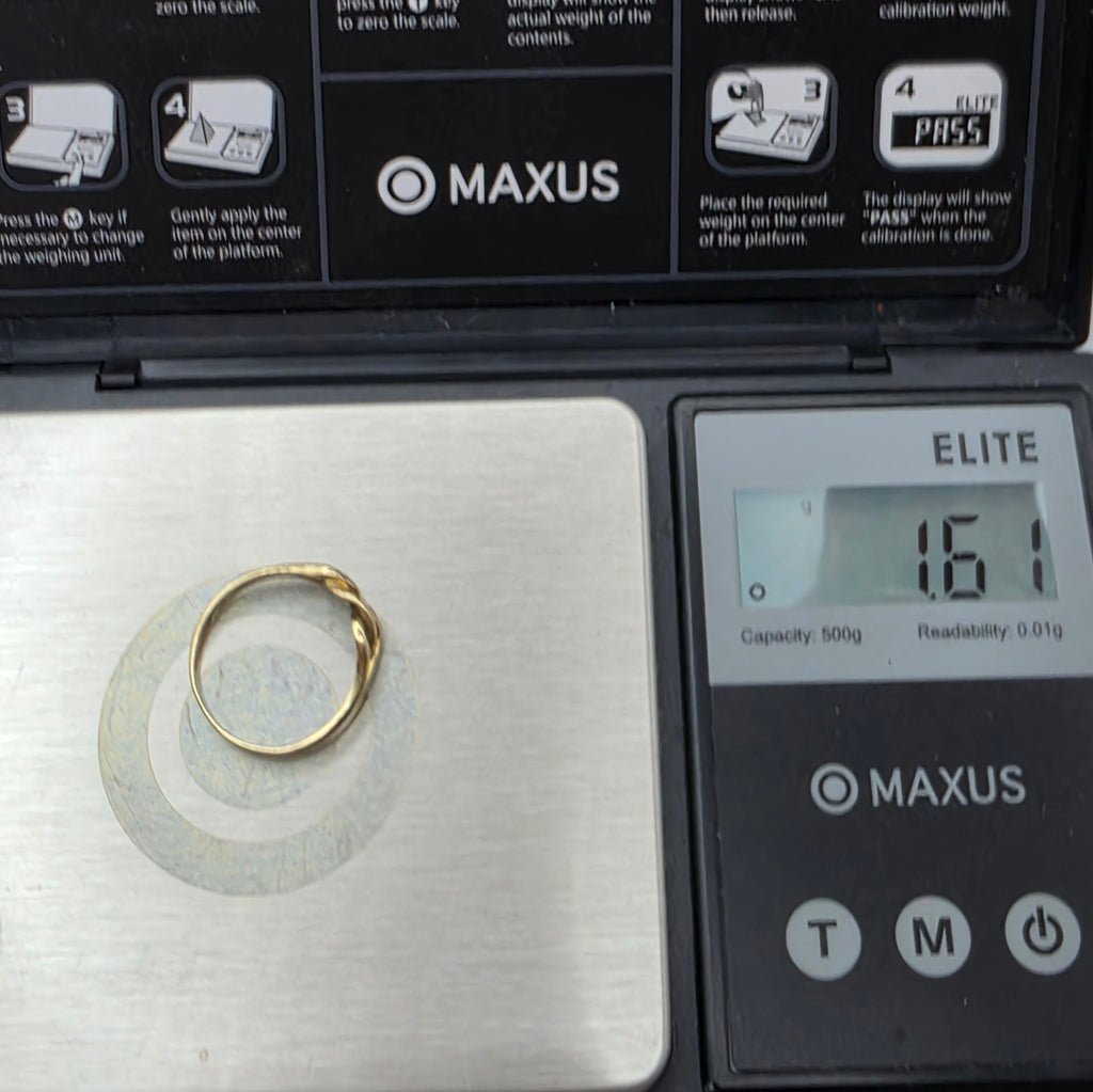 Vintage Italian 14K Gold Love Knot Ring,  Chain Link Style Size 5