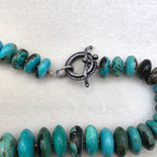 Vintage Graduated Turquoise Bead Necklace, Sterling Silver clasp