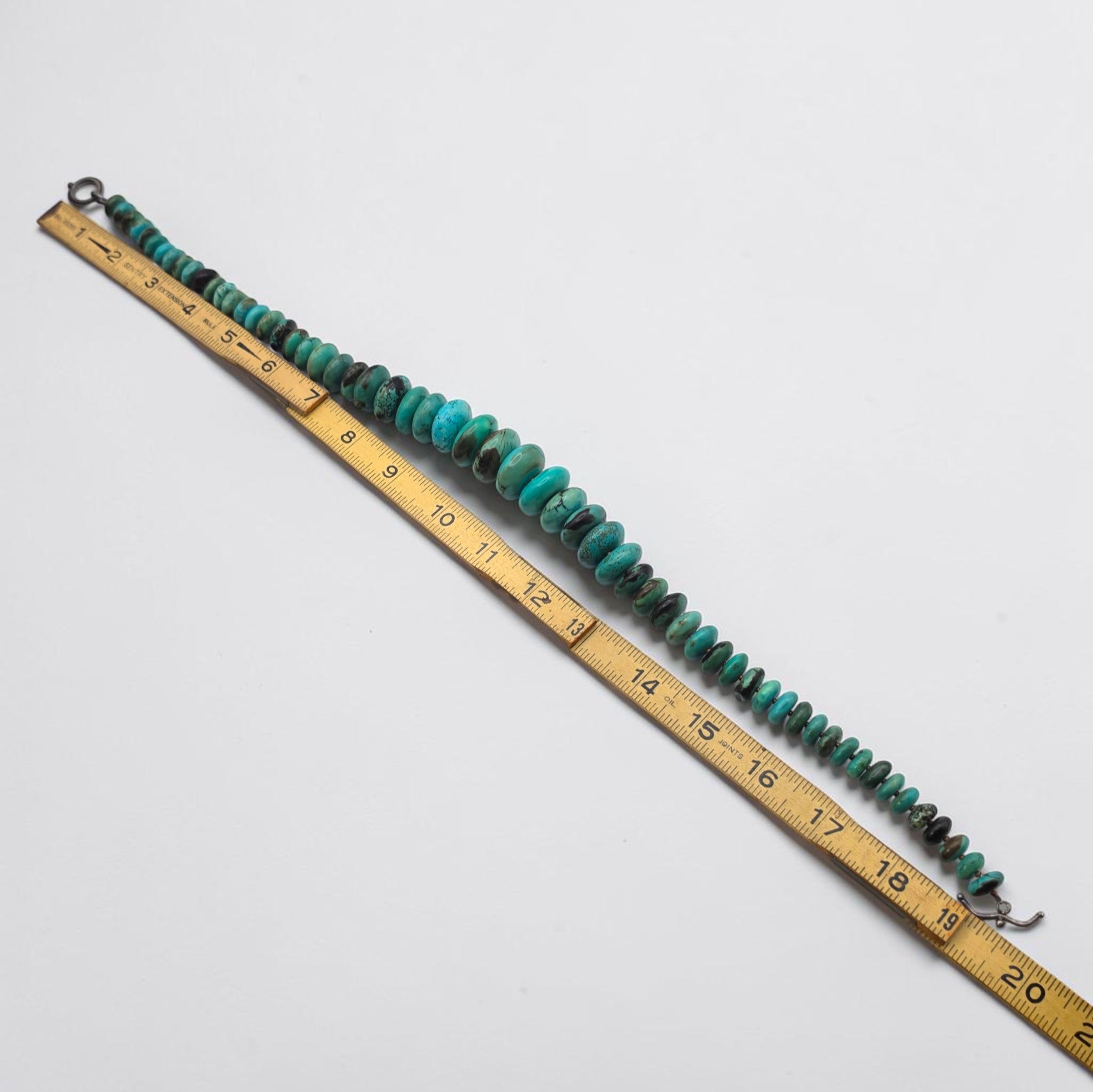 Vintage Graduated Turquoise Bead Necklace, Sterling Silver clasp