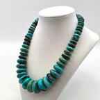Vintage Graduated Turquoise Bead Necklace, Sterling Silver clasp