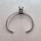 Vintage Sterling Silver 3D Bunny Cuff Bracelet Mexico 925
