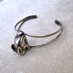 Vintage Sterling Silver 3D Bunny Cuff Bracelet Mexico 925