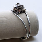 Vintage Sterling Silver 3D Bunny Cuff Bracelet Mexico 925