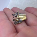 Vintage David Andersen Sterling Vermeil Yellow Enamel Butterfly Brooch