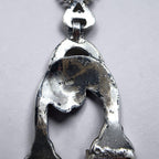 Art Deco Sterling Silver Marcasite Carnelian Drop Necklace Floral Link
