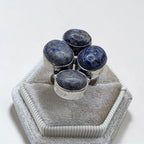 Vintage Sterling Silver Natural Lapis Lazuli Cluster Statement Ring Size 6 925