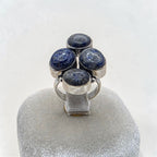 Vintage Sterling Silver Natural Lapis Lazuli Cluster Statement Ring Size 6 925