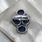 Vintage Sterling Silver Natural Lapis Lazuli Cluster Statement Ring Size 6 925