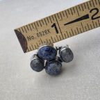 Vintage Sterling Silver Natural Lapis Lazuli Cluster Statement Ring Size 6 925