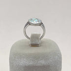 Vintage Sterling Silver White Simulated Opal Inlay Heart Ring Size 7 925