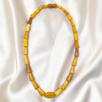 Vintage Butterscotch Amber Adult Necklace Tapered Geometric Beads 20 Inch