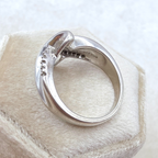 Sterling Silver Diamond Bypass Ring 925 SUN Modernist Size 6.5