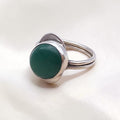 Vintage Sterling Silver Malachite Ring Size 6 Signed DWG Modernist