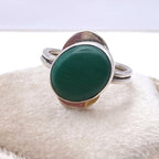 Vintage Sterling Silver Malachite Ring Size 6 Signed DWG Modernist