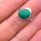 Vintage Sterling Silver Malachite Ring Size 6 Signed DWG Modernist