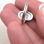 Vintage Sterling Silver Malachite Ring Size 6 Signed DWG Modernist