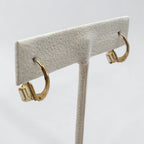 Dainty Natural White Opal 10K Gold Leverback Earrings