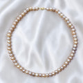 Vintage 14K Gold Freshwater Pearl Necklace 18" Knotted Multitone Pink Pearls