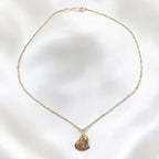 Vintage Italian 14K Gold Delicate Floral Openwork Puffy Heart Pendant Necklace