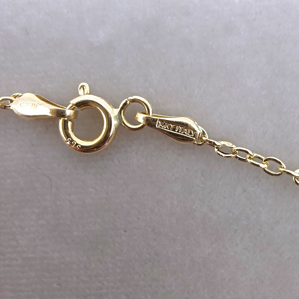Vintage Italian 14K Gold Delicate Floral Openwork Puffy Heart Pendant Necklace