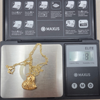 Vintage Italian 14K Gold Delicate Floral Openwork Puffy Heart Pendant Necklace