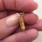 Vintage Italian 14K Gold Delicate Floral Openwork Puffy Heart Pendant Necklace