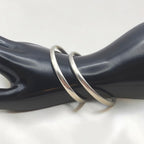 Antique French Silver Hinged Bangle Bracelets Pair, Signed
