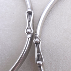 Antique French Silver Hinged Bangle Bracelets Pair, Signed