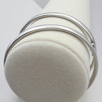 Antique French Silver Hinged Bangle Bracelets Pair, Signed