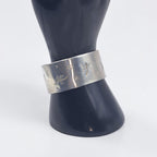 Vintage Heavy Sterling Silver Dragonfly Celestial Cuff Bracelet Hand Stamped