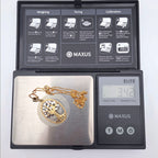 14K Solid Gold Tree of Life Pendant Necklace Cut White and Yellow Gold