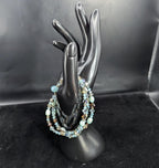 Boho Freshwater Pearl, Austrian Crystal, & Sterling Silver beaded bracelet