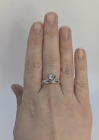 Vintage Sterling Silver Natural Sky Blue Topaz Statement Ring Size 8.5