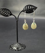 Sterling Green Quartz Dangle Earrings with Green Crystal Accents