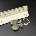 Sterling Green Quartz Dangle Earrings with Green Crystal Accents