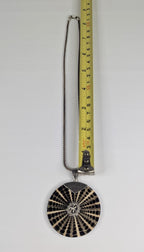 Vintage Nautilus Shell Pendant: Sterling Silver Details, 18" Rope Chain with platinum overlay
