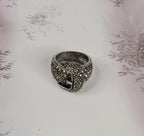 Sterling Silver and Marcasite ATI Belt Buckle Statement ring size 6