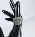 Sterling Silver and Marcasite ATI Belt Buckle Statement ring size 6