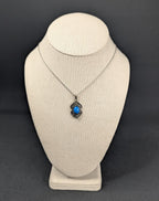 Vintage Sterling silver and Turquoise Filigree Pendant Necklace on "16 925 chain