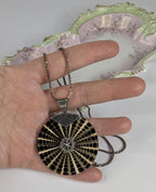 Vintage Nautilus Shell Pendant: Sterling Silver Details, 18" Rope Chain with platinum overlay