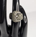 Sterling Silver and Marcasite ATI Belt Buckle Statement ring size 6